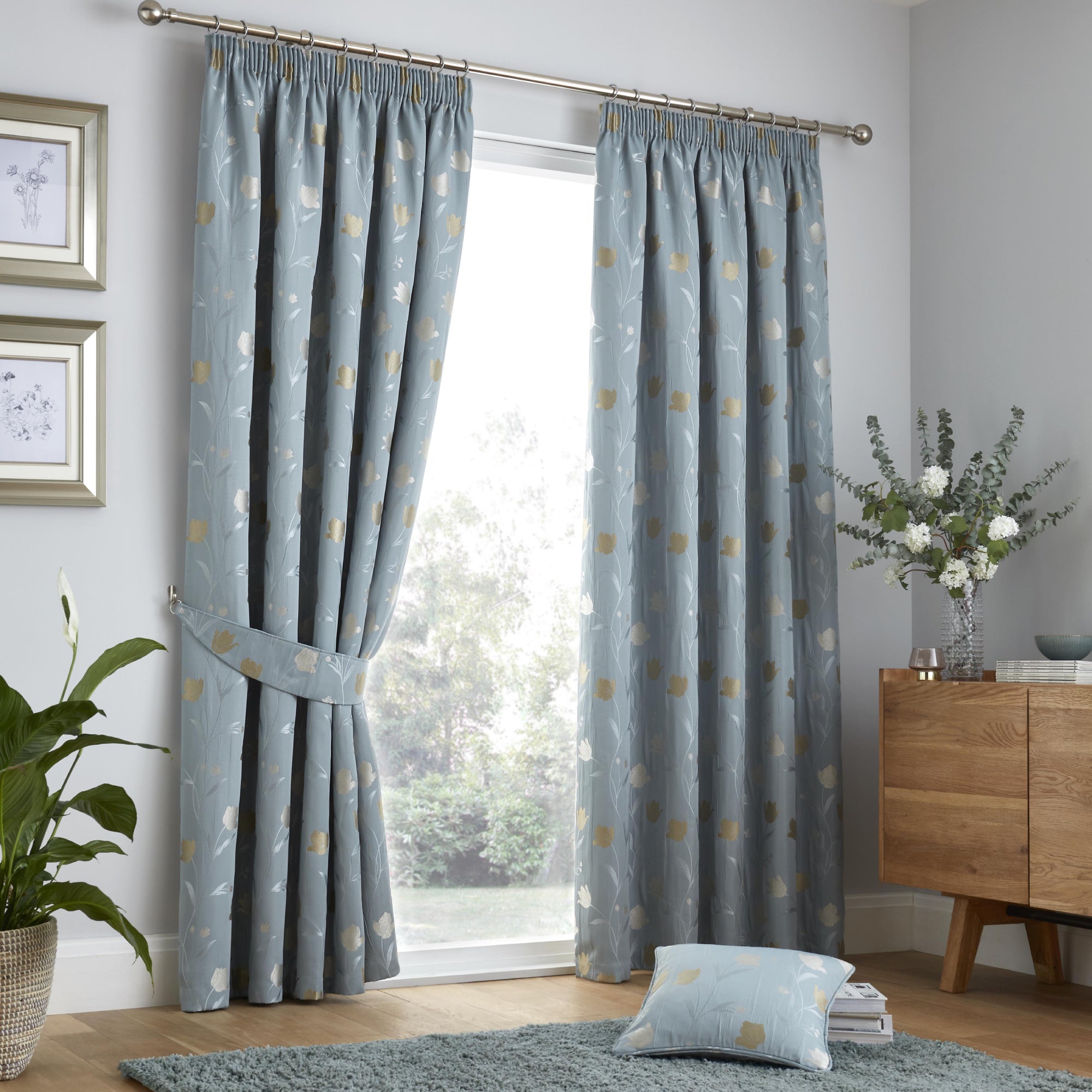 Juliette Pair Of Curtain Tiebacks by Curtina in Duckegg  26