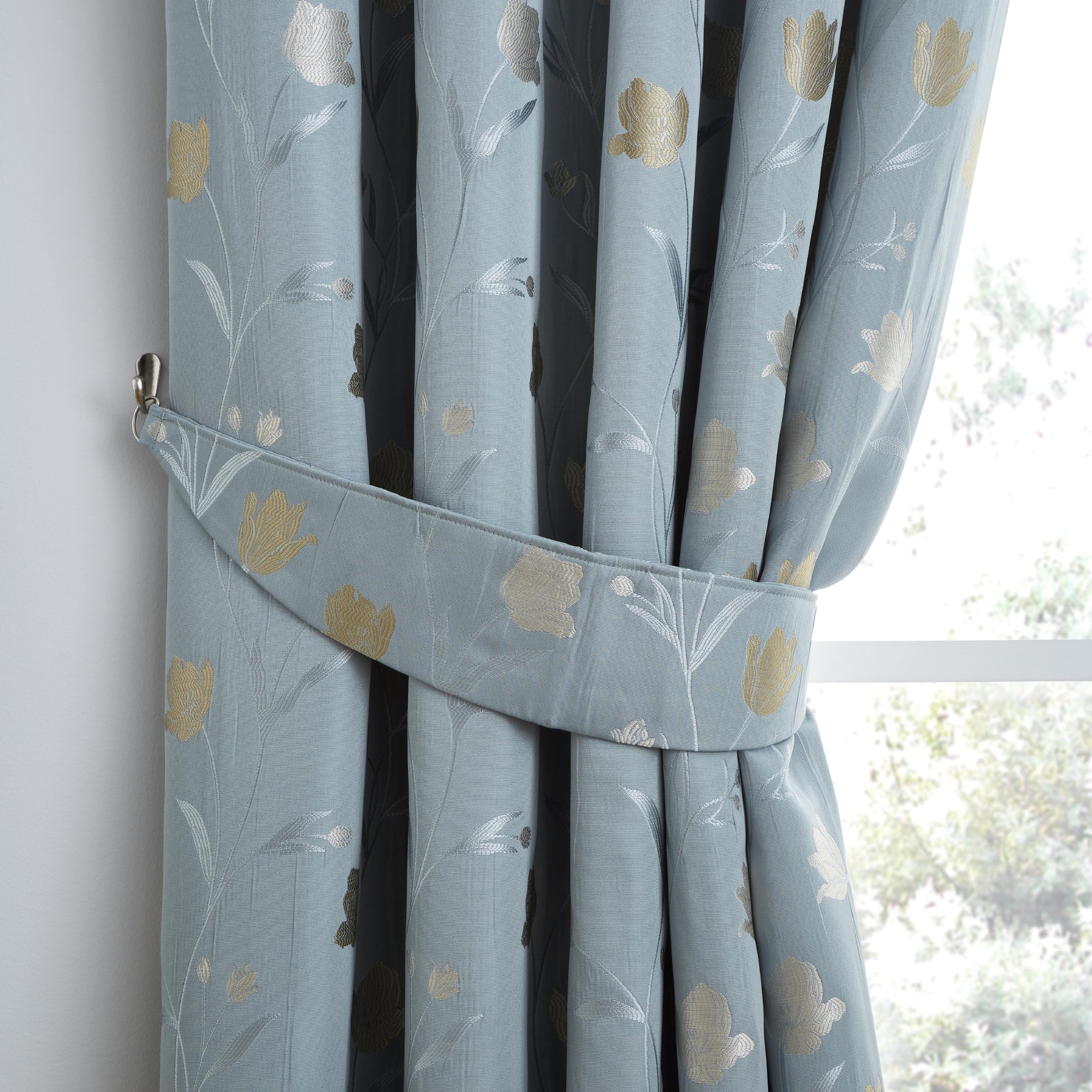 Juliette Pair Of Curtain Tiebacks by Curtina in Duckegg  26