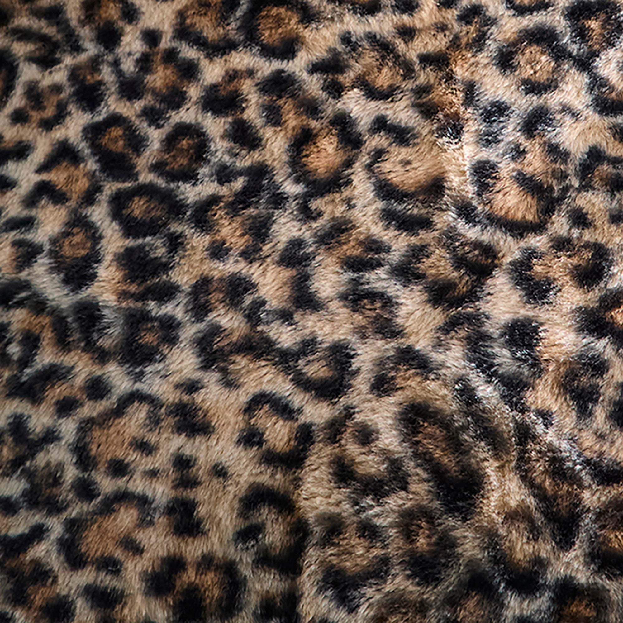 Leopard Faux Fur Cushion in Natural 43 x 43cm - Cushion - Fusion