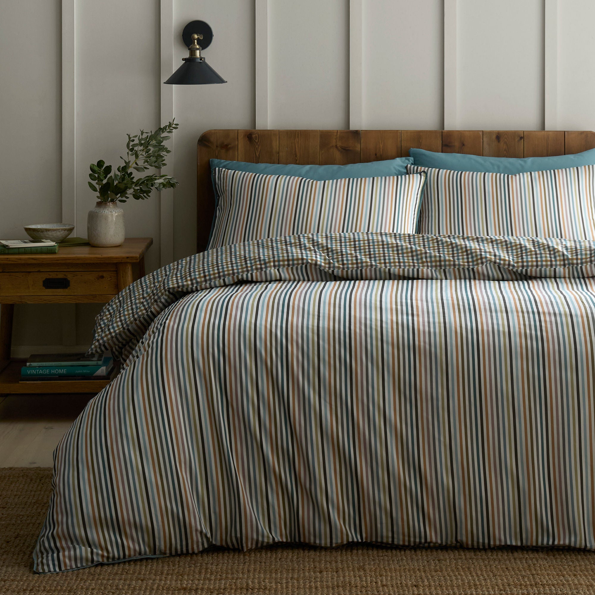 Micro Check Duvet Cover Set in Green - Duvet Cover Set - Appletree Loft