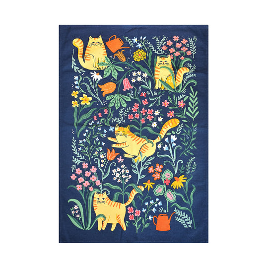 Marmalade Meadow Cotton Tea Towel in Navy