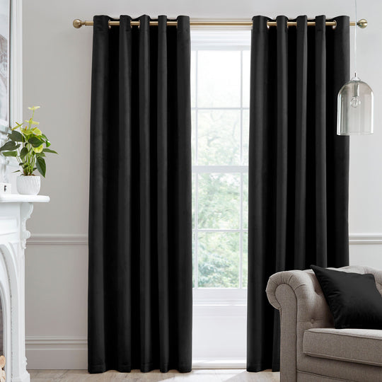 Montrose Eyelet Curtains in Black
