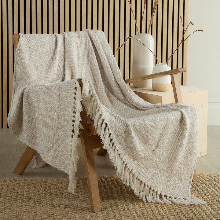 Myan Throw by Appletree Loft in Natural 130 x 180cm - Throw - Appletree Loft