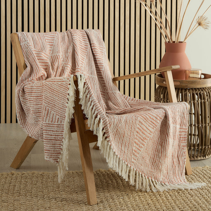 Myan Throw by Appletree Loft in Terracotta 130 x 180cm - Throw - Appletree Loft