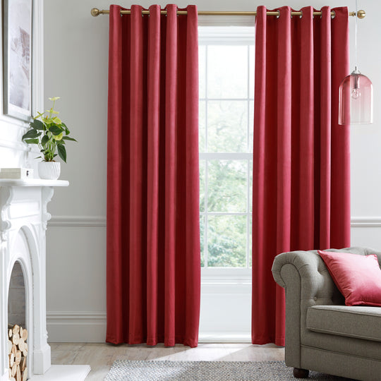 Montrose Eyelet Curtains in Claret