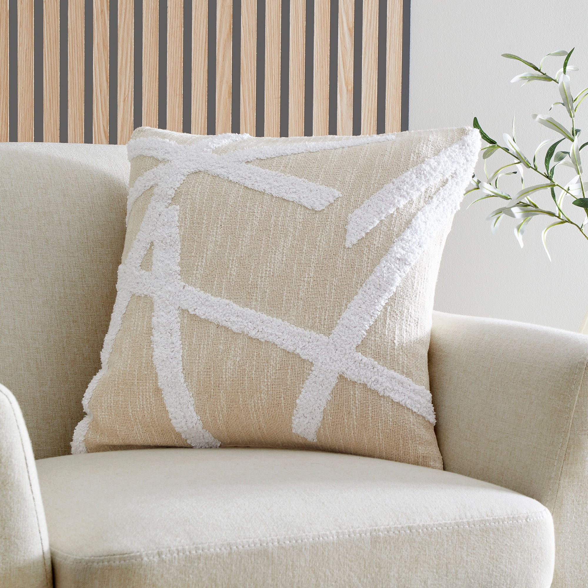 Otto Cushion by Appletree Loft in Natural 43 x 43cm - Cushion - Appletree Loft