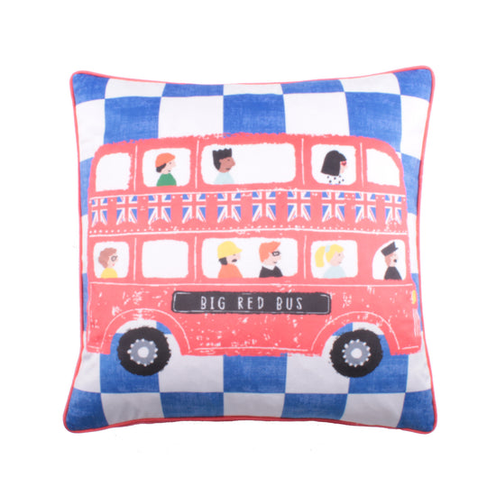 On The Move Cushion in Blue 43 x 43cm
