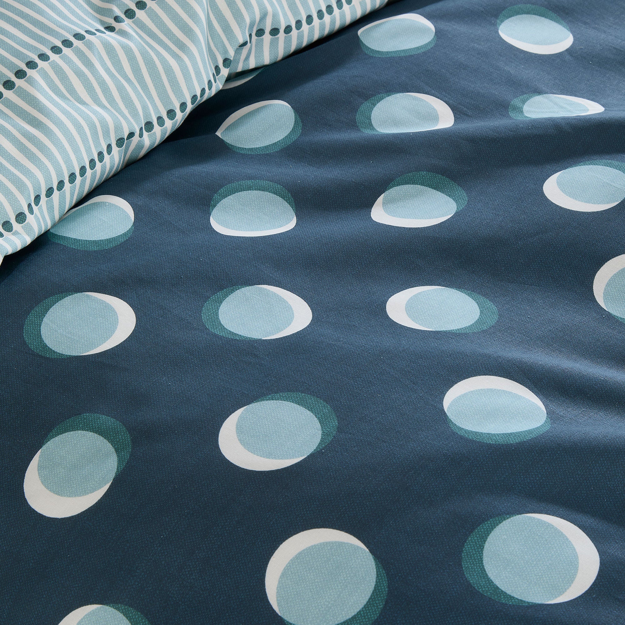 Polka Spot Duvet Cover Set in Blue - Duvet Cover Set - Fusion