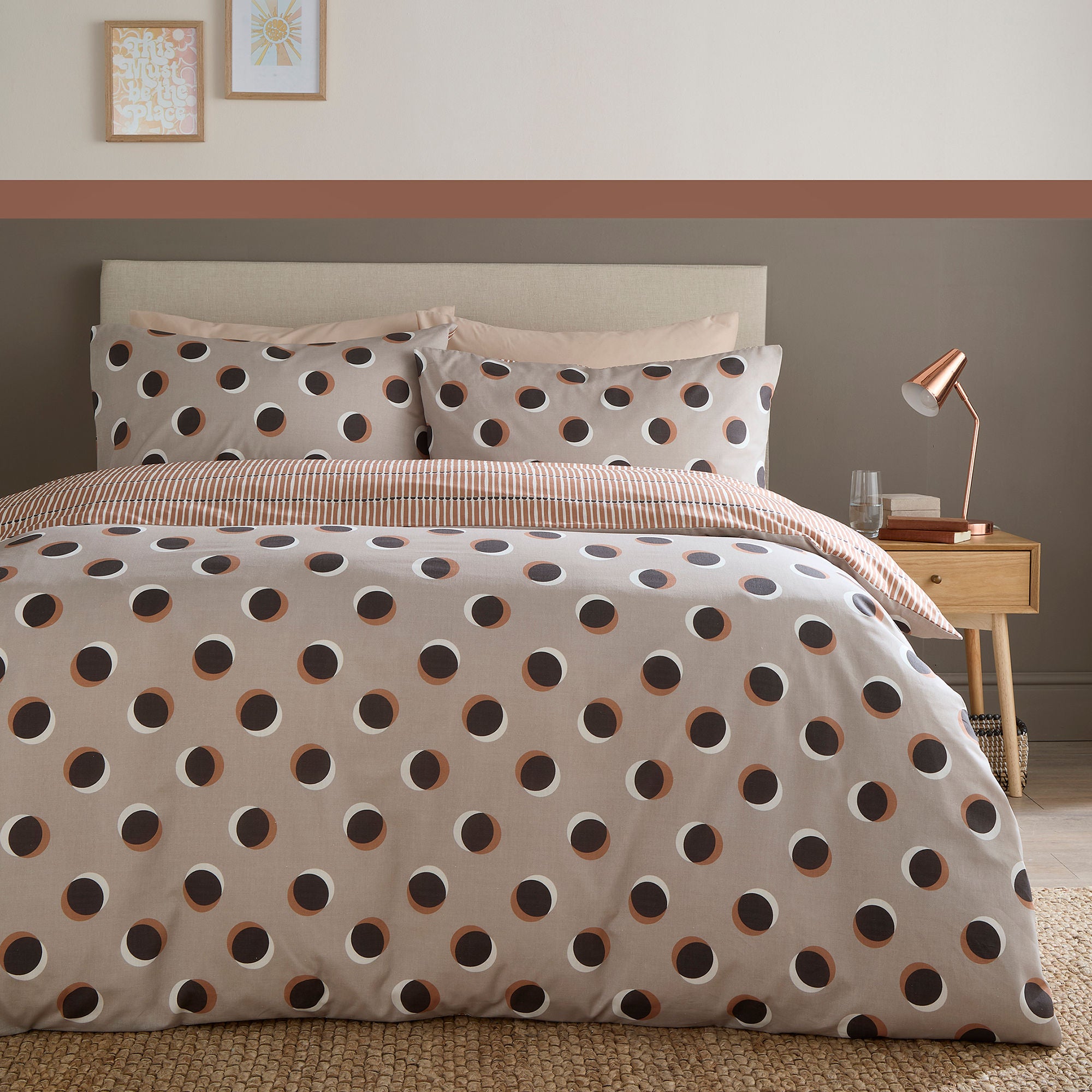 Polka Spot Duvet Cover Set in Natural - Duvet Cover Set - Fusion