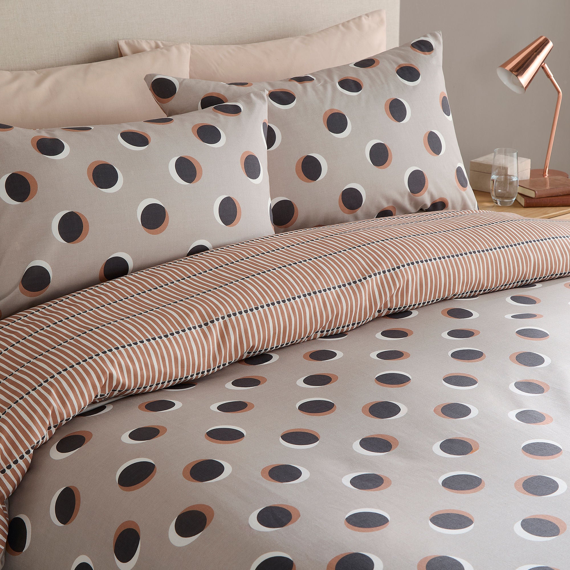 Polka Spot Duvet Cover Set in Natural - Duvet Cover Set - Fusion
