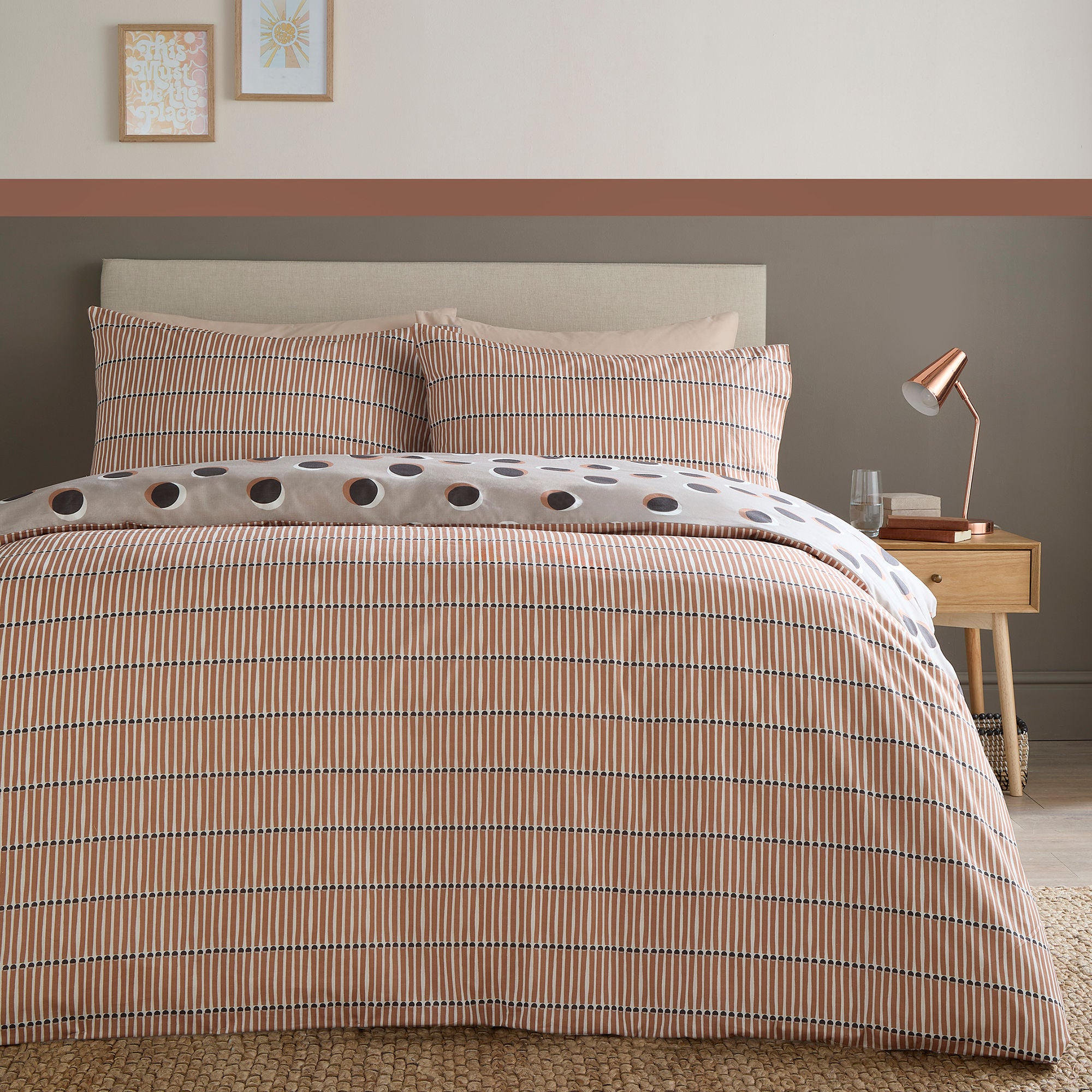 Polka Spot Duvet Cover Set in Natural - Duvet Cover Set - Fusion