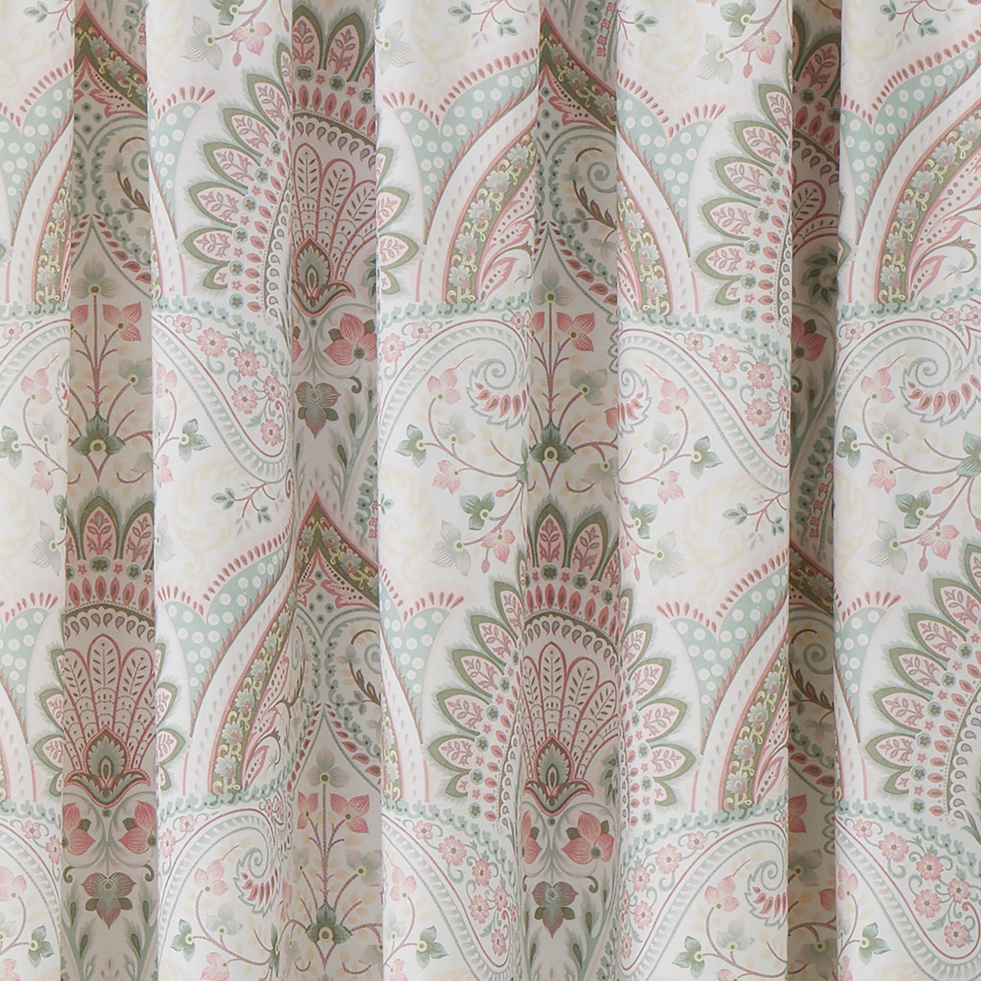 Palais Pair of Pencil Pleat Curtains With Tie-Backs by Dreams & Drapes Design in Green - Pair of Pencil Pleat Curtains With Tie-Backs - Dreams & Drapes Design
