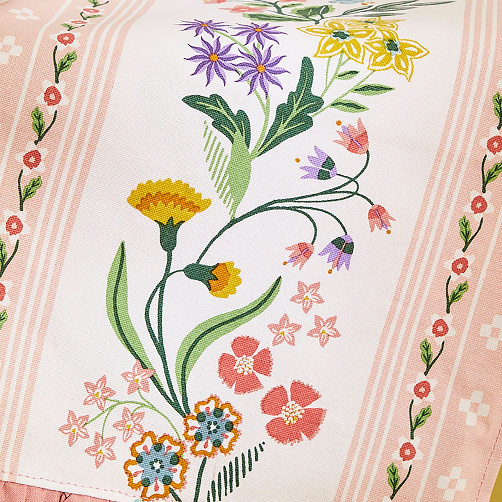 Petals & Prose Cotton Tea Towel in Pink - Tea Towel - Ulster Weavers
