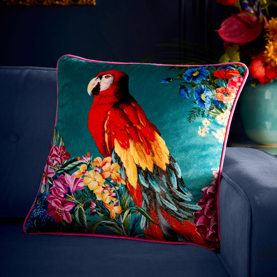 Polly Amorous Cushion in Teal 43 x 43cm