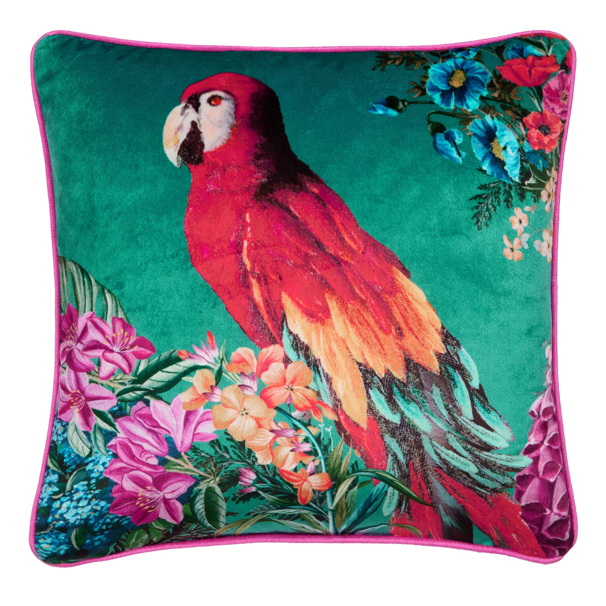 Polly Amorous Cushion by Laurence Llewelyn-Bowen in Teal 43 x 43cm - Cushion - Laurence Llewelyn-Bowen