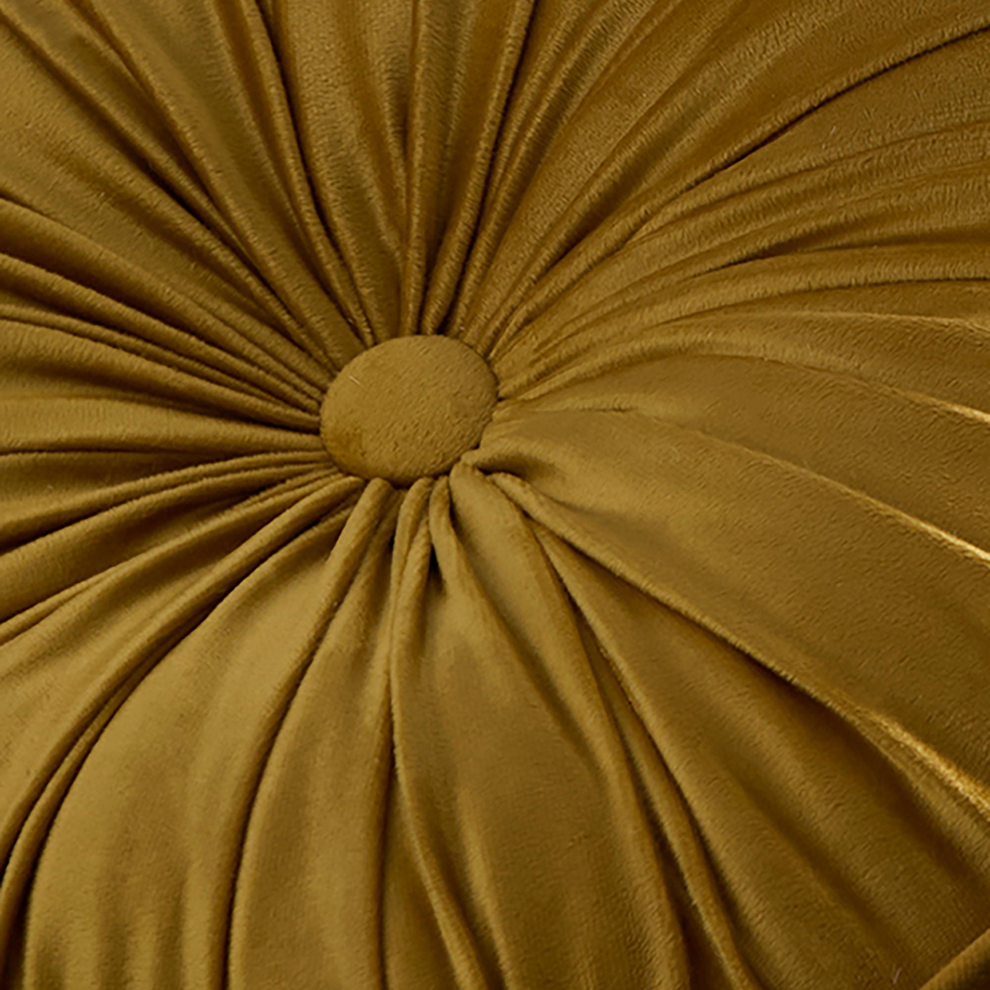 Round Pleat Round Cushion in Ochre 40cm - Round Cushion - Laurence Llewelyn-Bowen