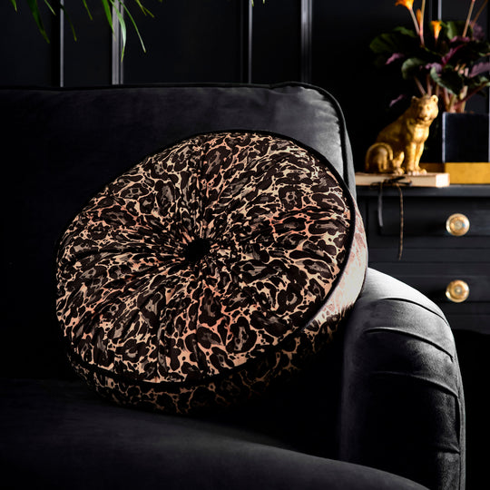 Roxy Round Pleat Round Cushion in Gold 40cm