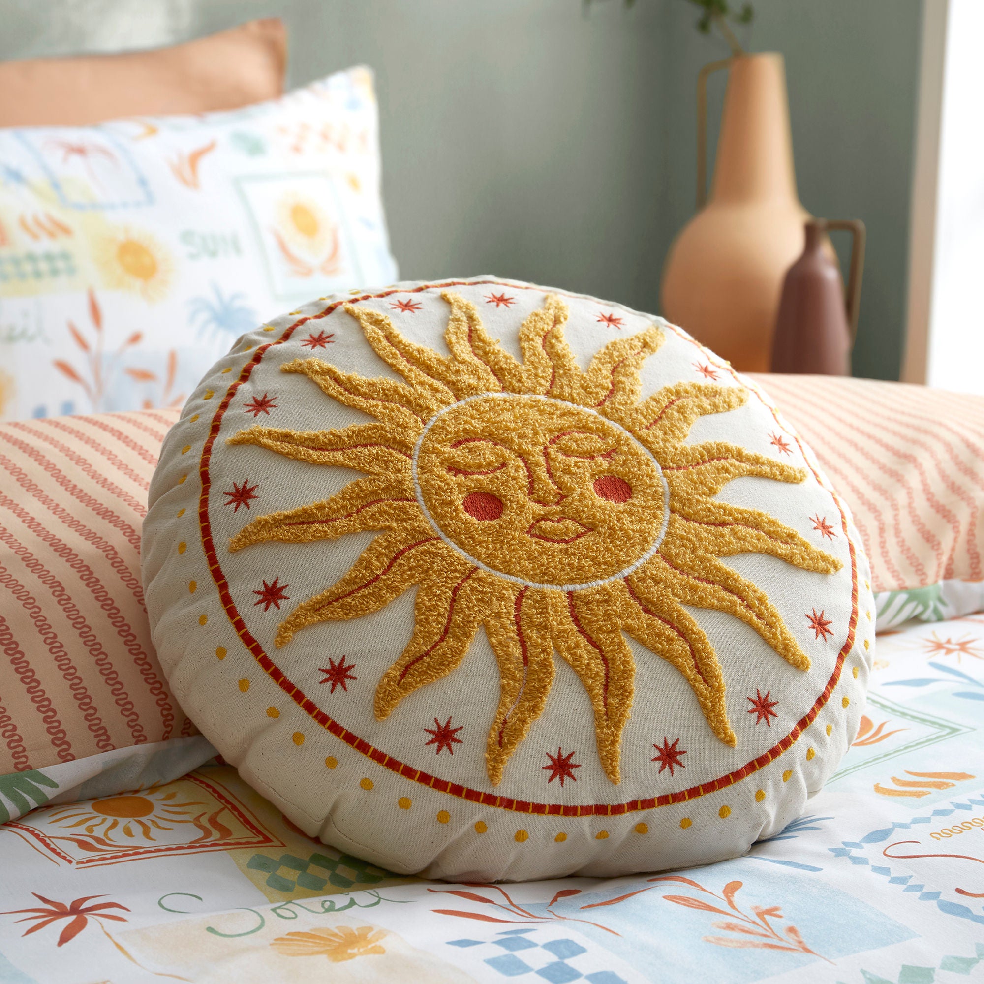 Soleil Round Cushion in Yellow - Round Cushion - Fusion