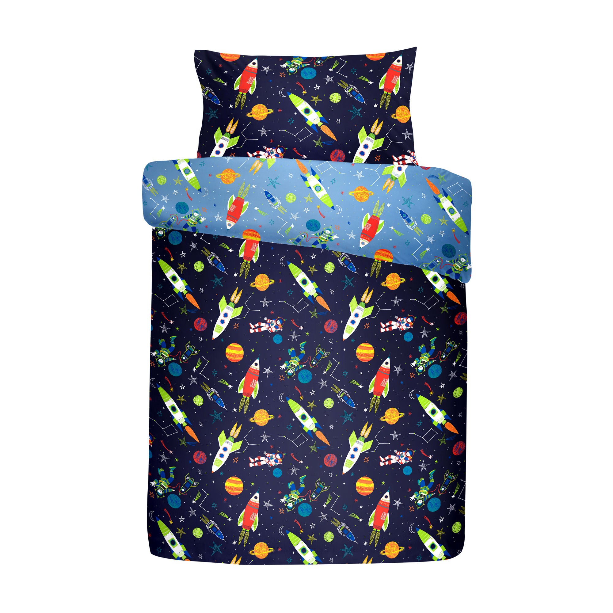 Supersonic Duvet Cover Set by Bedlam in Blue - Duvet Cover Set - Bedlam