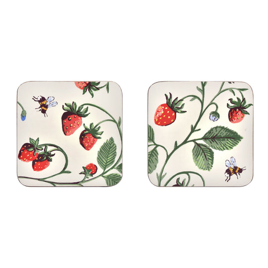 Strawberry Patch Coasters 4 Pack in Green