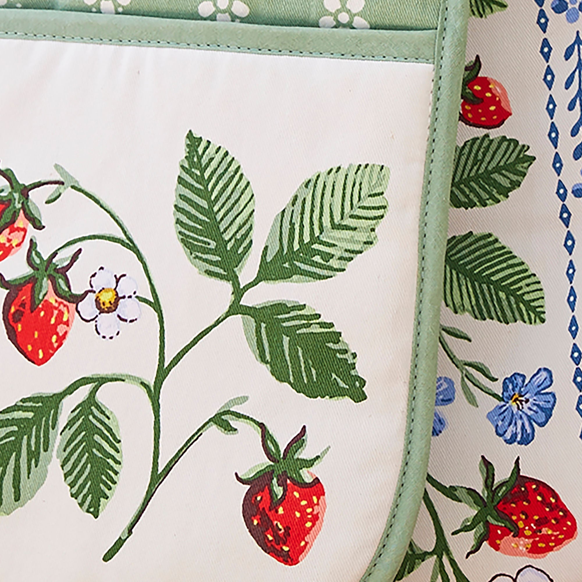 Strawberry Patch Double Oven Glove in Green - Double Oven Glove - Ulster Weavers