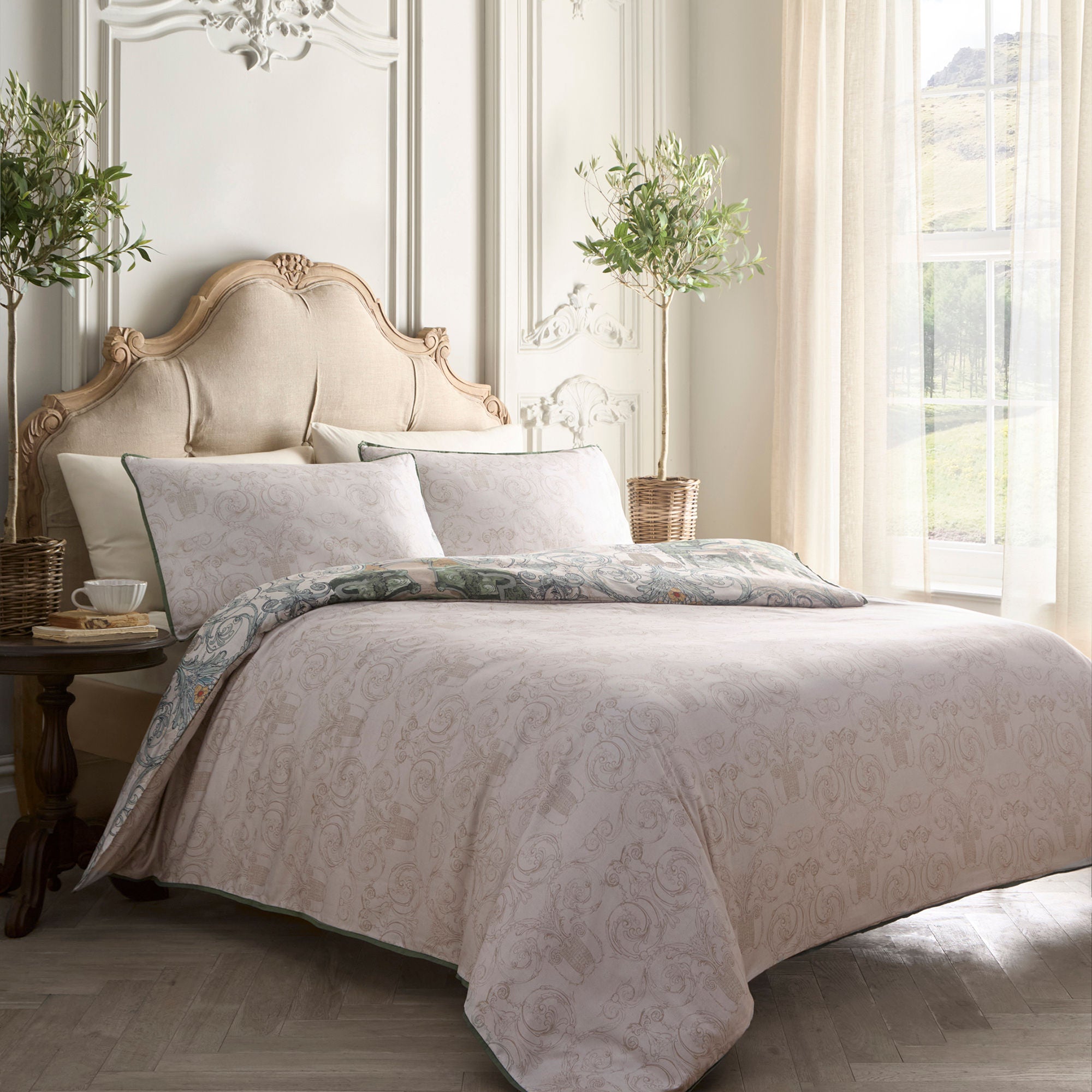 Tuscan Garden Duvet Cover Set in Green - Duvet Cover Set - Laurence Llewelyn-Bowen