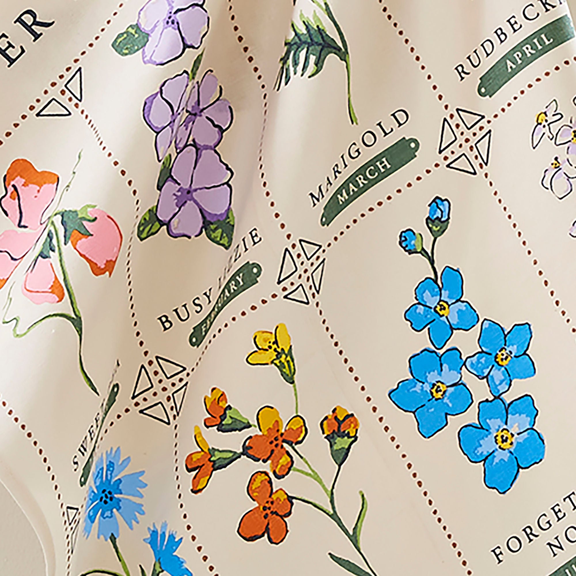 Time to Grow Flowers Cotton Tea Towel in Green - Tea Towel - Ulster Weavers