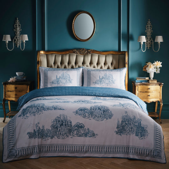 Tuscan Toile Duvet Cover Set in Blue