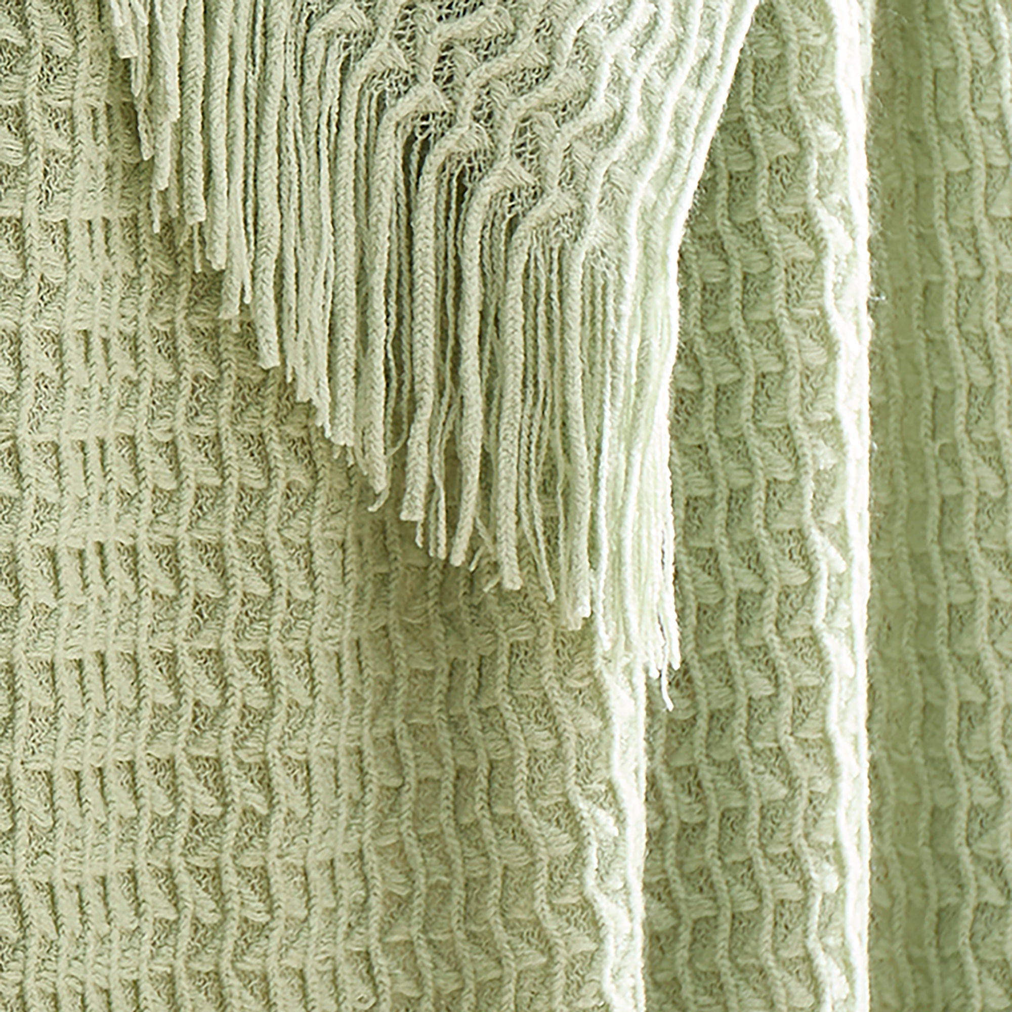 Textured Knit Throw in Green 130 x 180cm