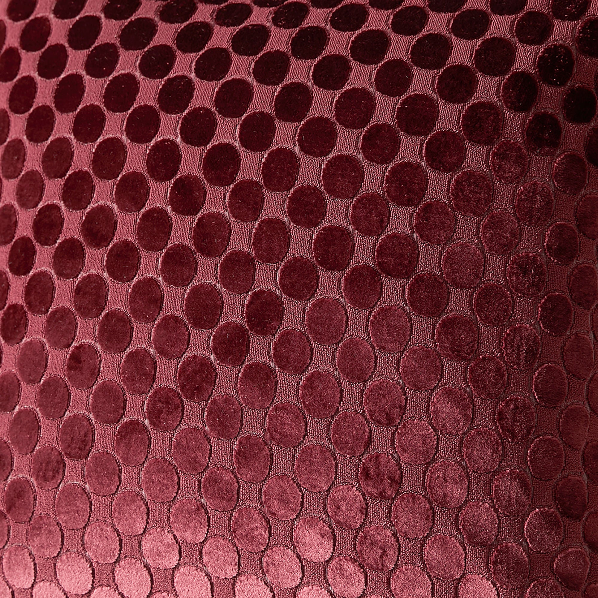 Velvet Spot Cushion in Burgundy 43 x 43cm - Cushion - Soiree
