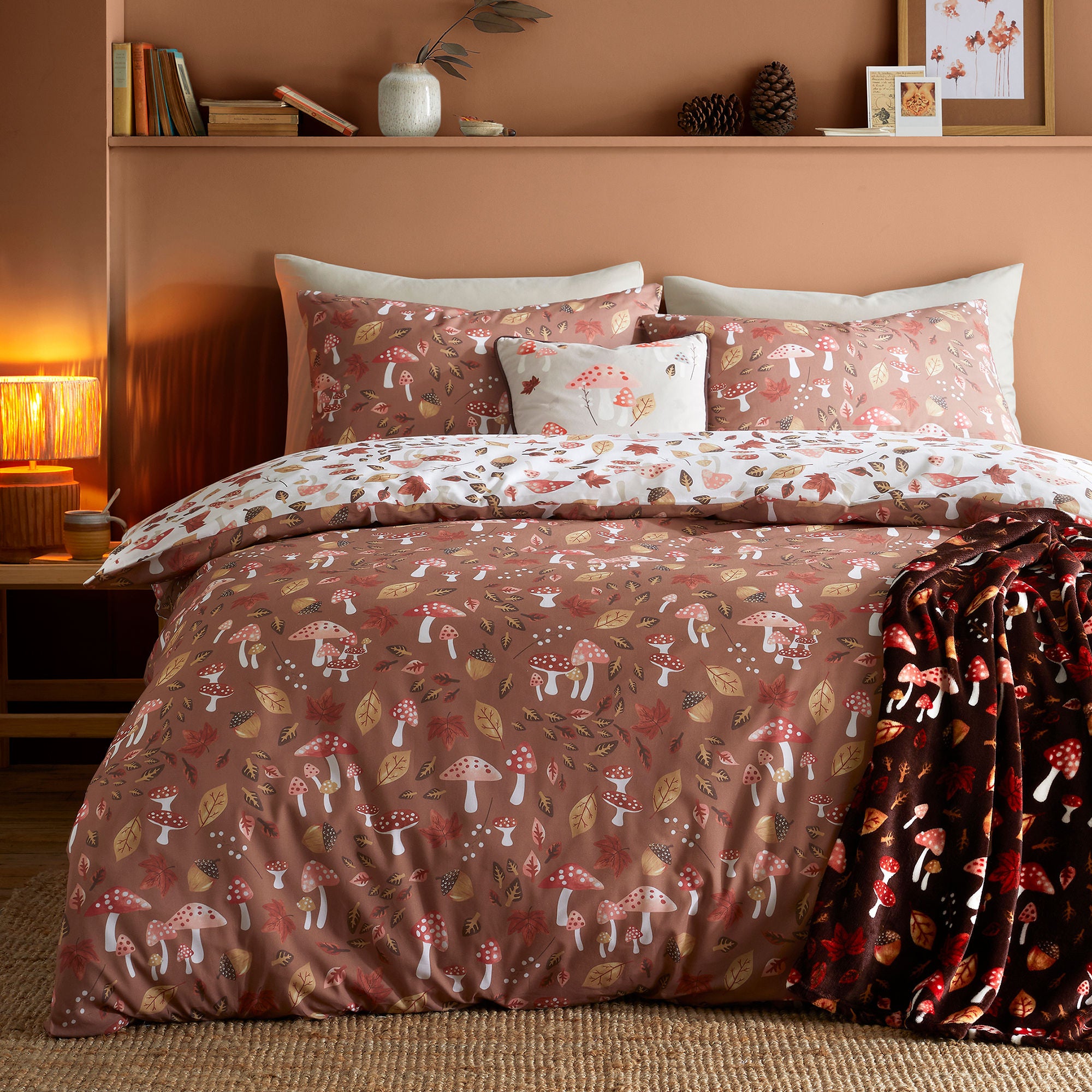 Woodland Dreams Throw in Chocolate 120 x 150cm - Throw - Fusion