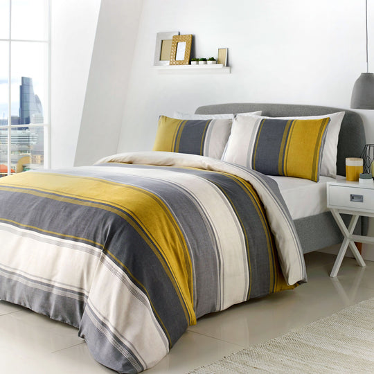 Betley Duvet Cover Set in Ochre
