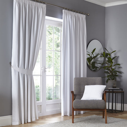 Dijon Pencil Pleat Curtains in White