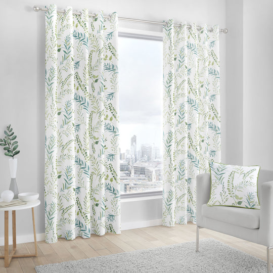 Fernworthy Eyelet Curtains in Green