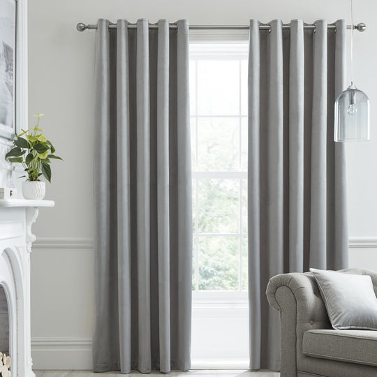 Montrose Eyelet Curtains in Silver