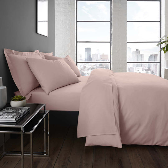 Plain Dyed 32cm Deep Fitted Bed Sheet in Blush