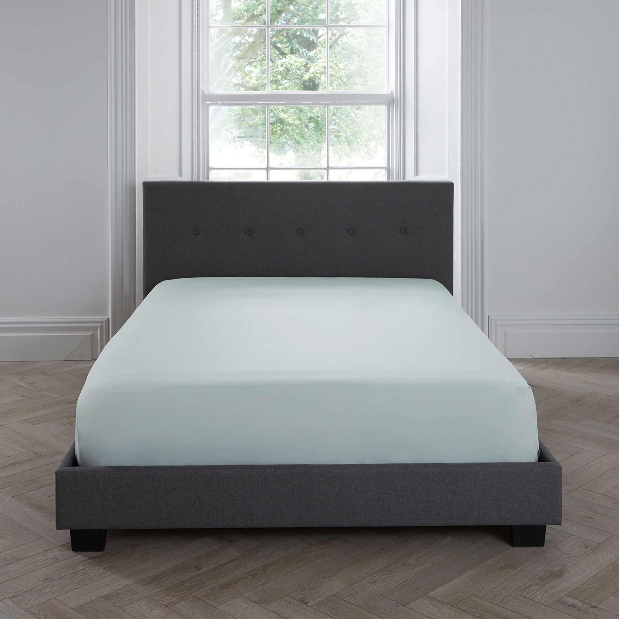 Plain Dyed 32cm Fitted Bed Sheet by Serene in Green - 32cm Fitted Bed Sheet - Serene