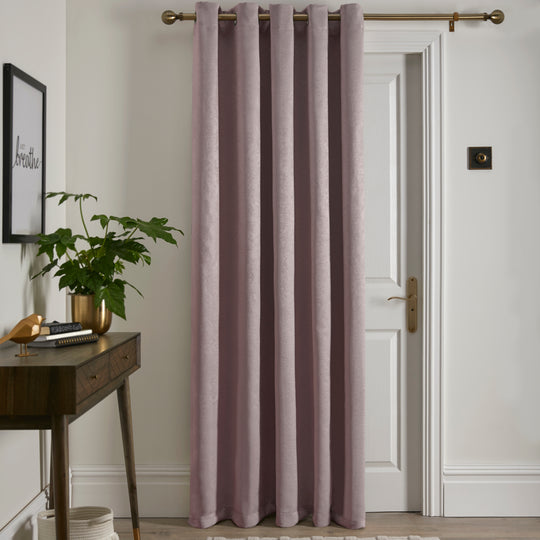 Strata Eyelet Single Panel Door Curtain in Blush