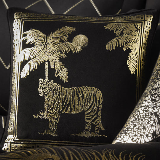 Tiger Tiger Cushion in Black 43 x 43cm