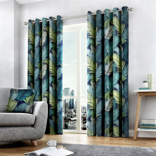 Tropical Eyelet Curtains in Multicolour