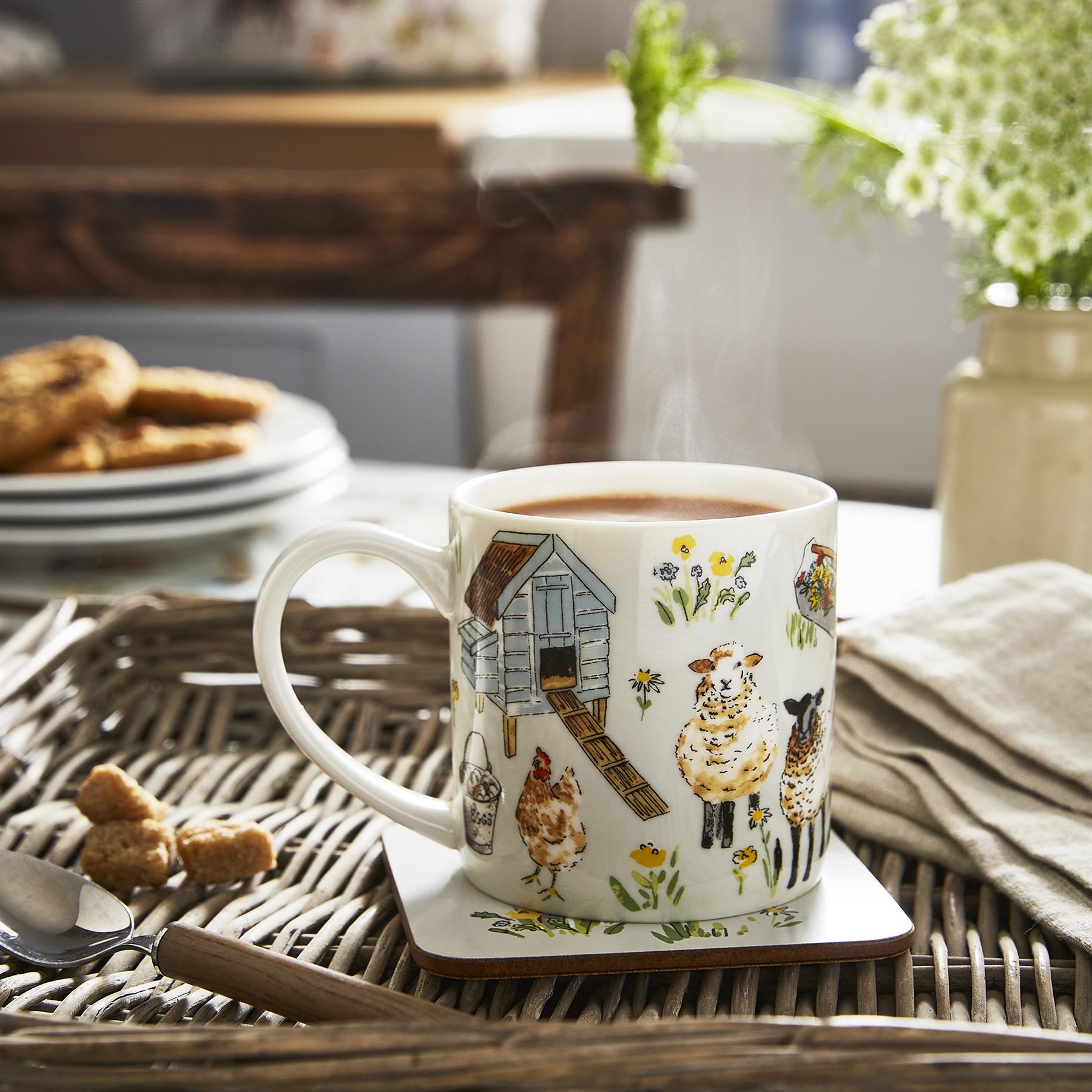 Ulster Weavers Portman Farm Coasters - 4 Pack One Size in Grey - Coaster - Ulster Weavers