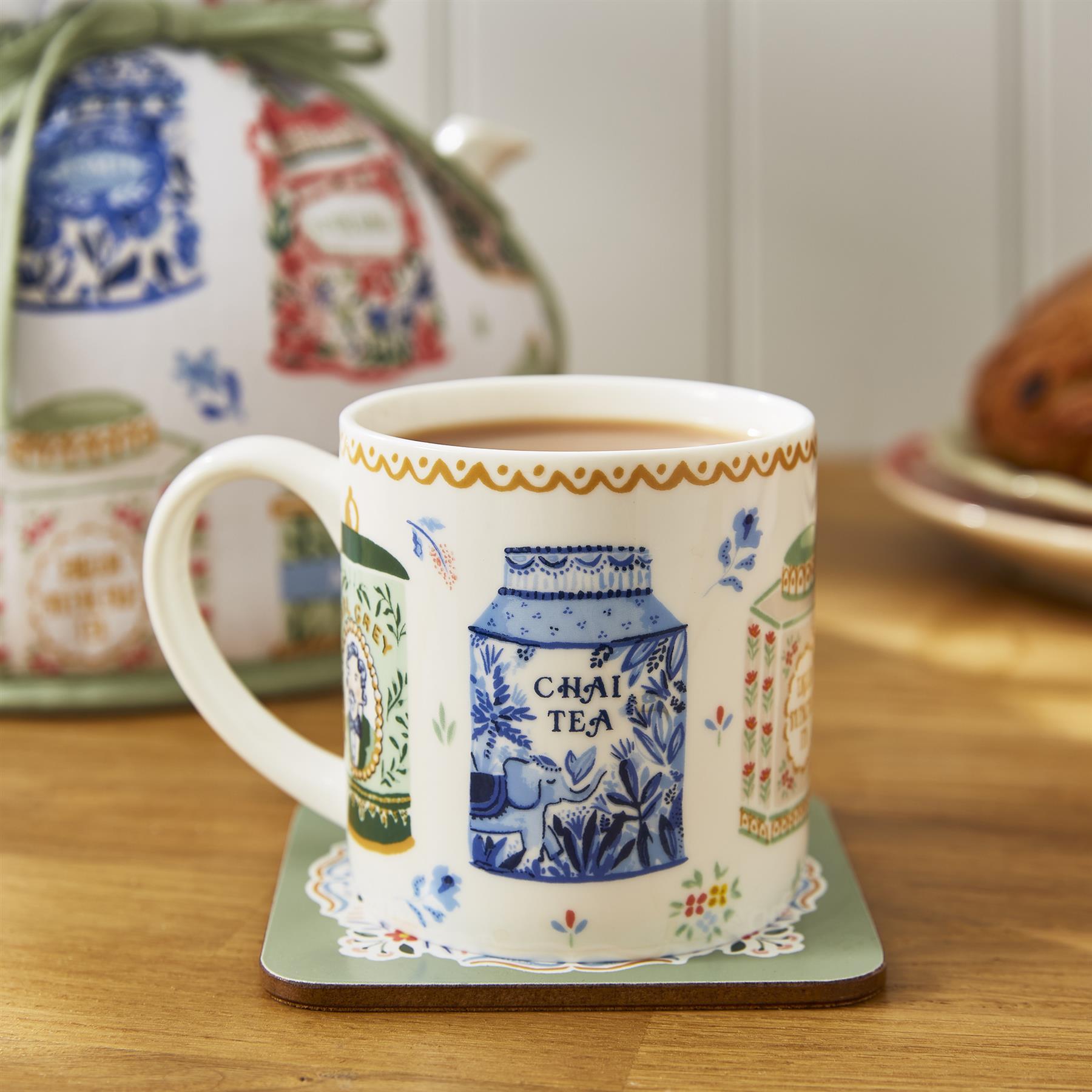Ulster Weavers Tea Tins Coasters - 4 Pack One Size in Multi - Coaster - Ulster Weavers