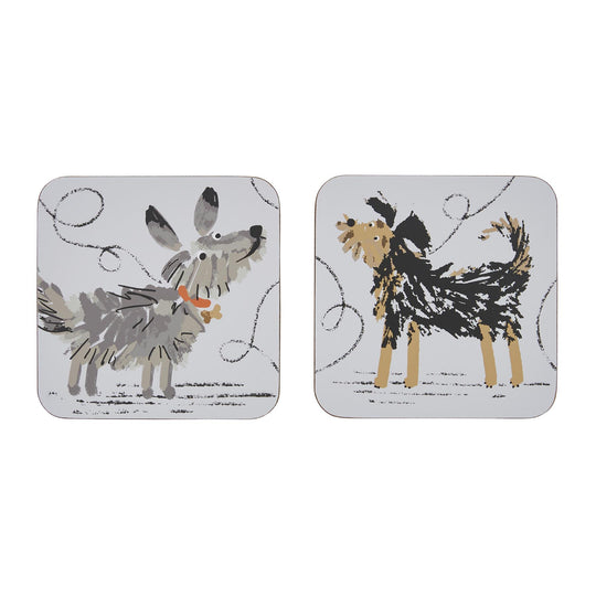 Dog Days Coasters 4 Pack in Grey