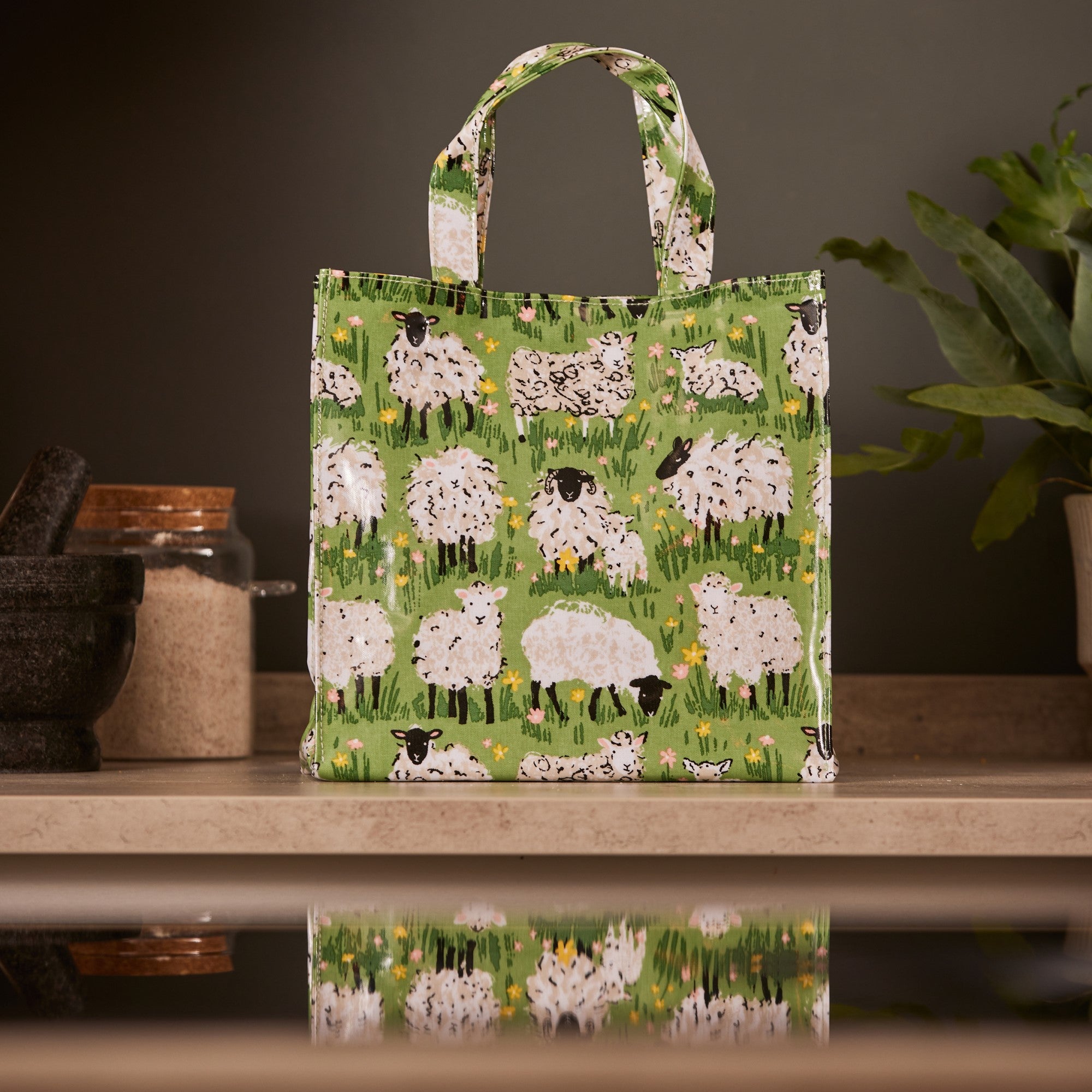 Ulster Weavers Woolly Sheep PVC Bag - Small in Green - Bag - Ulster Weavers
