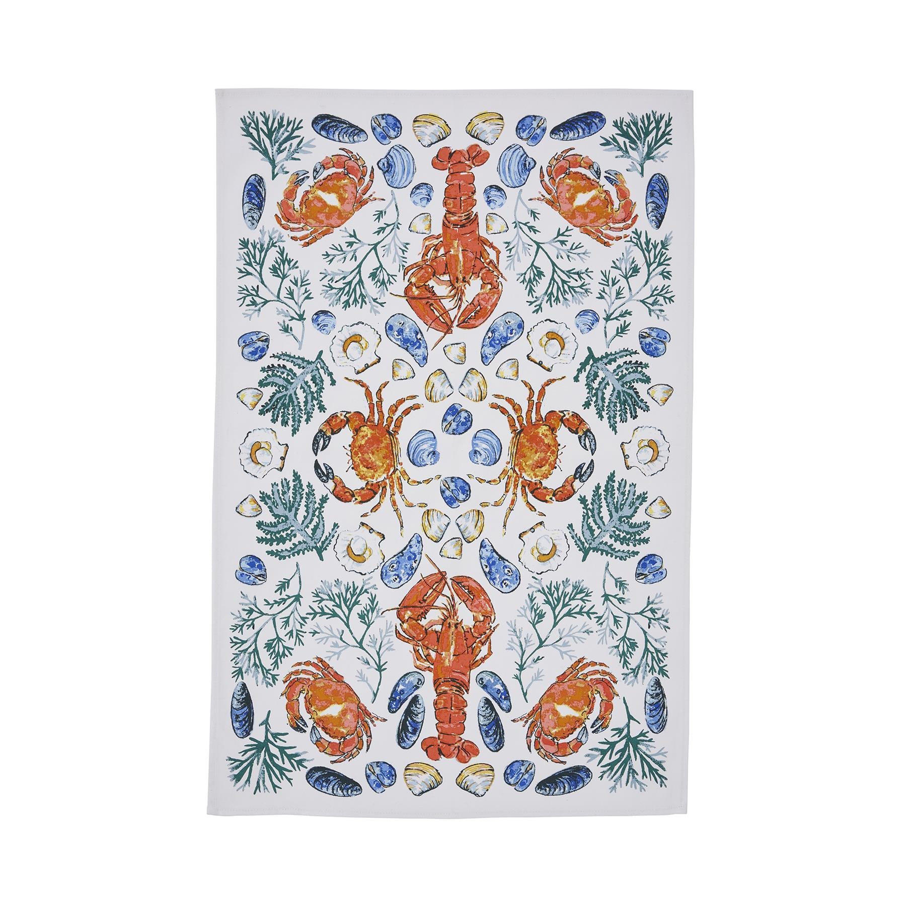 Ulster Weavers Shellfish Tea Towel - Cotton One Size in Green - Tea Towel - Ulster Weavers