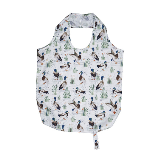 Farmhouse Ducks Foldable Tote Bag Medium in Sage