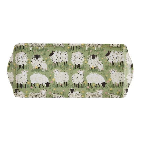 Woolly Sheep Small Serving Tray in Green