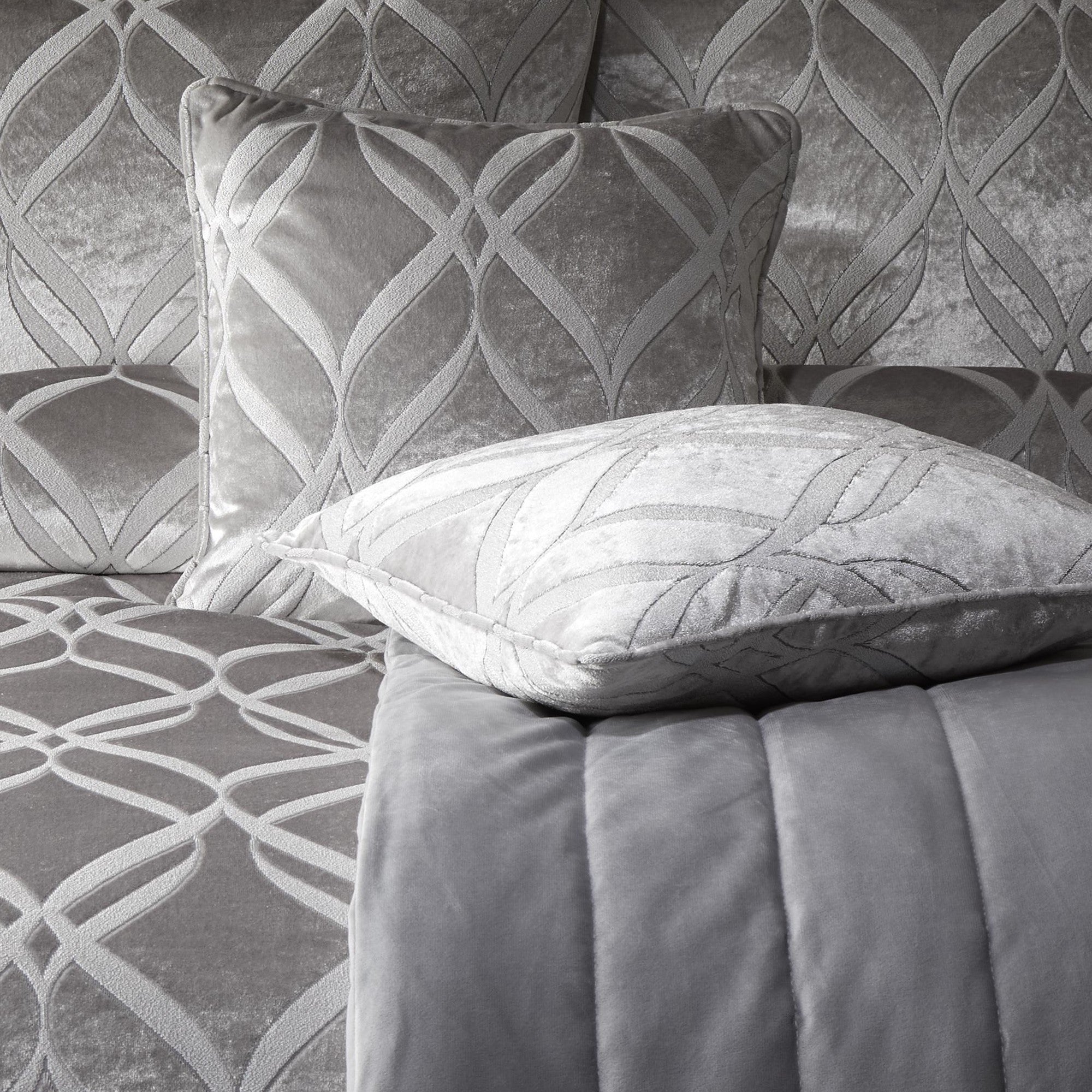 Belfort Filled Cushion by Soiree in Silver 43 x 43cm - Filled Cushion - Soiree