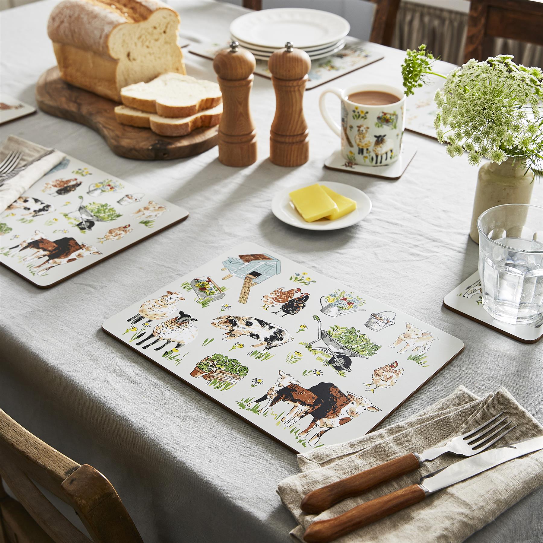 Ulster Weavers Portman Farm Coasters - 4 Pack One Size in Grey - Coaster - Ulster Weavers