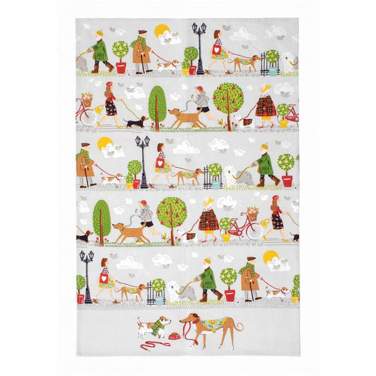 Walkies Cotton Tea Towel in Green